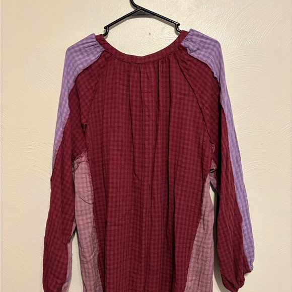 Red Tie Front Relaxed Blouse - Picture 8 of 8